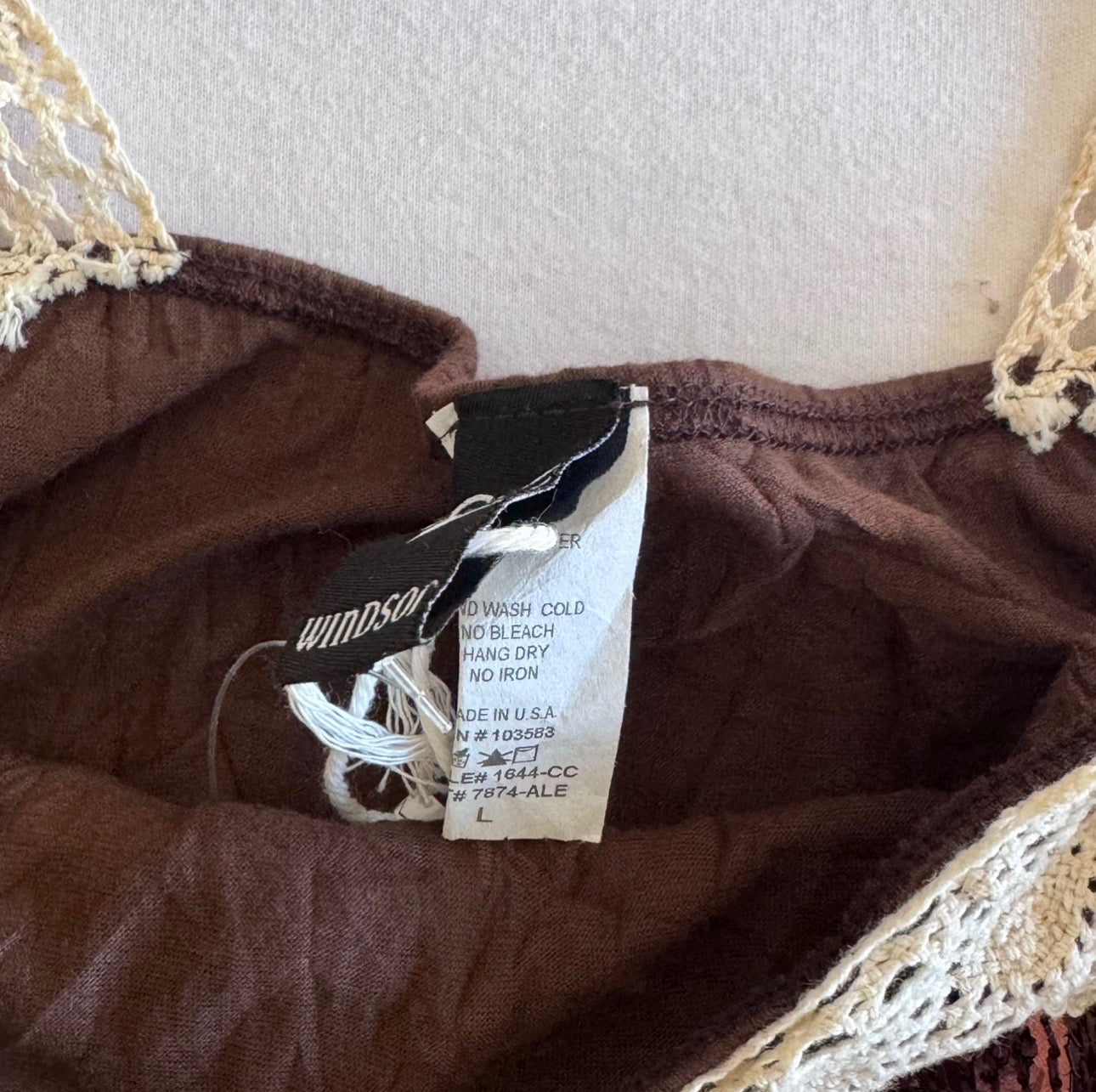 Lace Brown Ruffle Top
