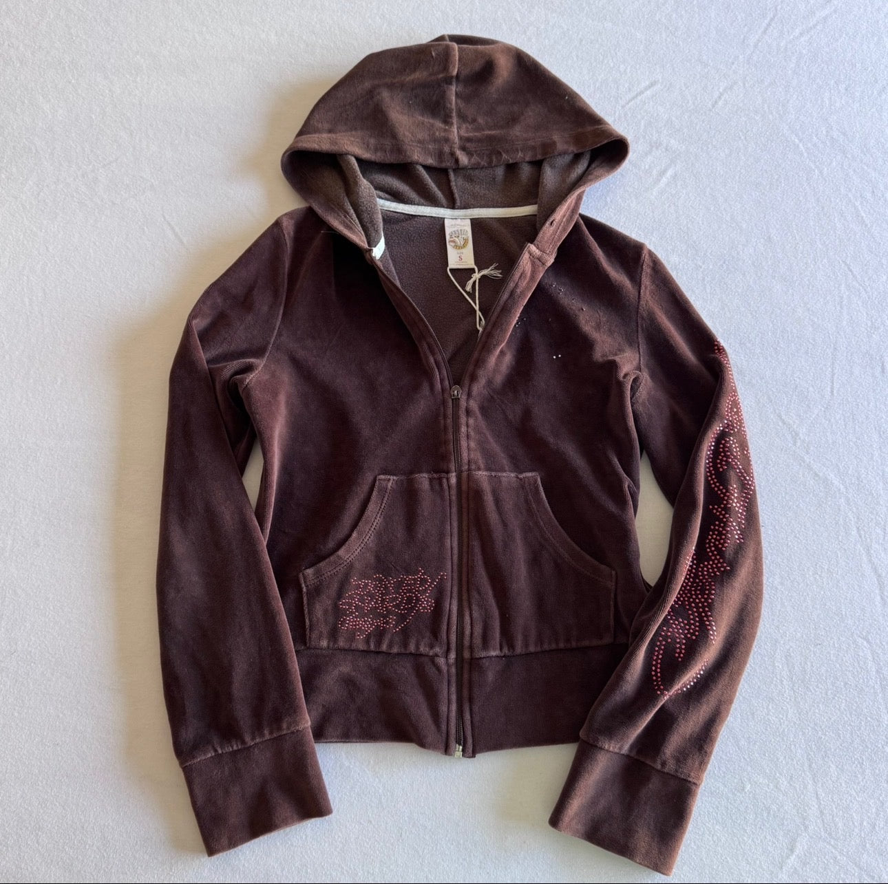 Ed Hardy Brown Velour Bedazzled Jacket