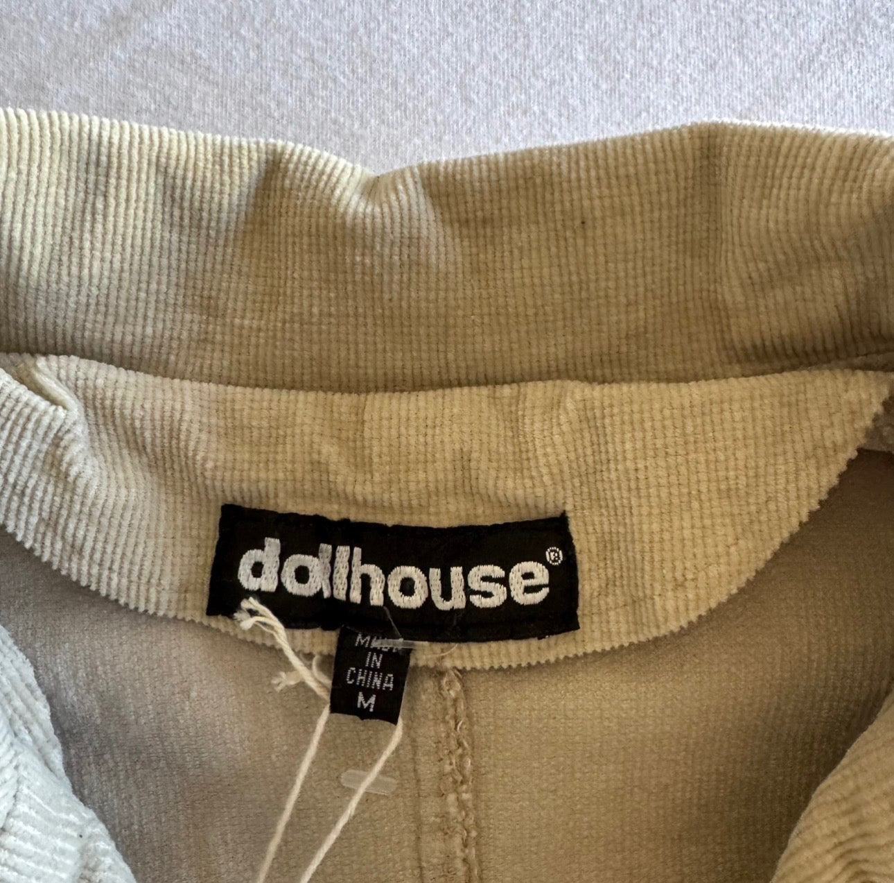 Beige Corduroy Button Up Blazer