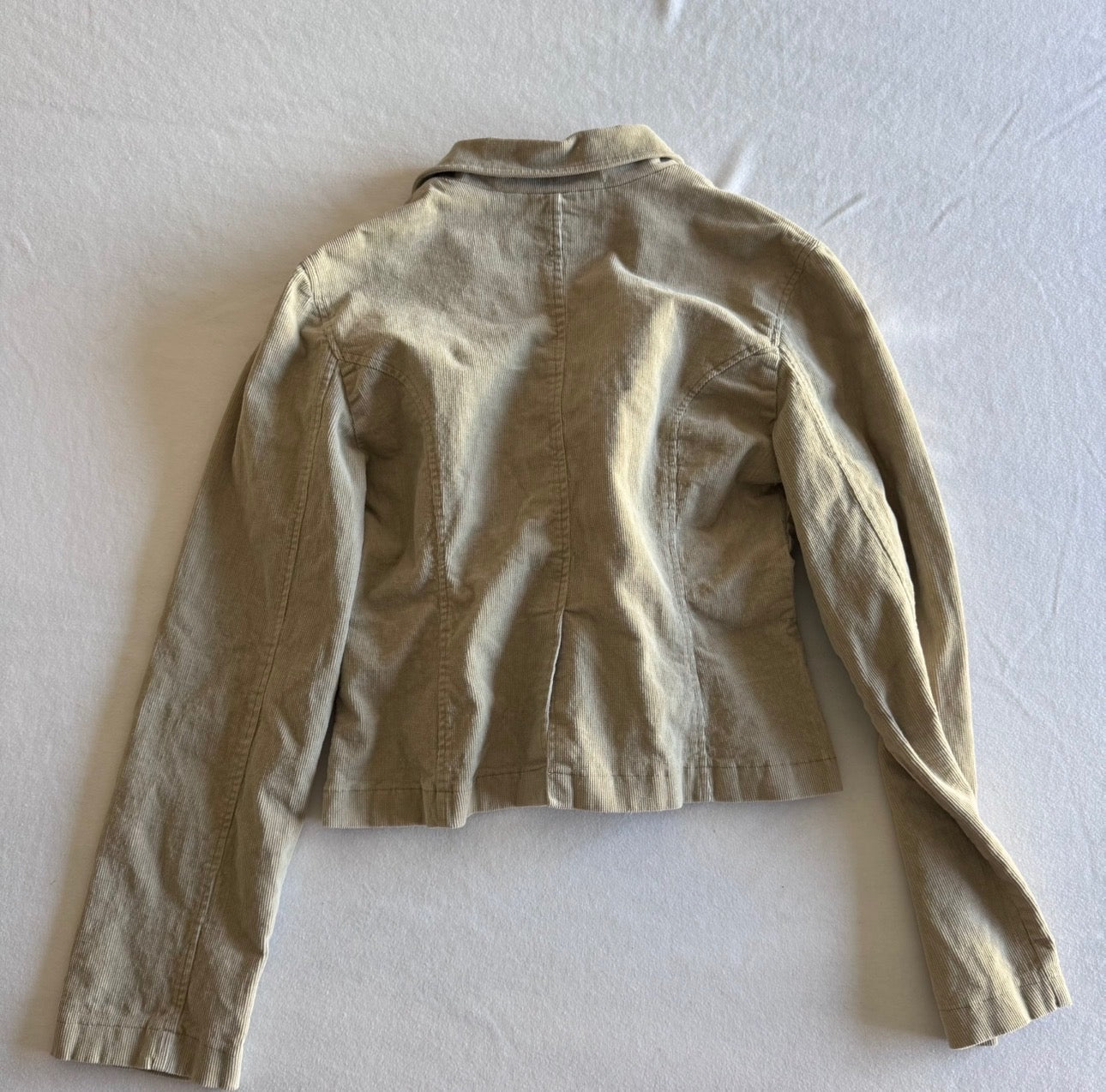 Beige Corduroy Button Up Blazer