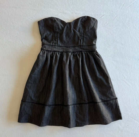 Grey Strapless Mini Dress