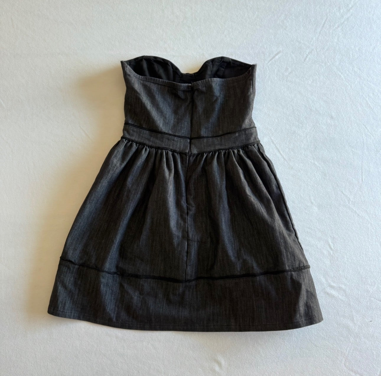Grey Strapless Mini Dress