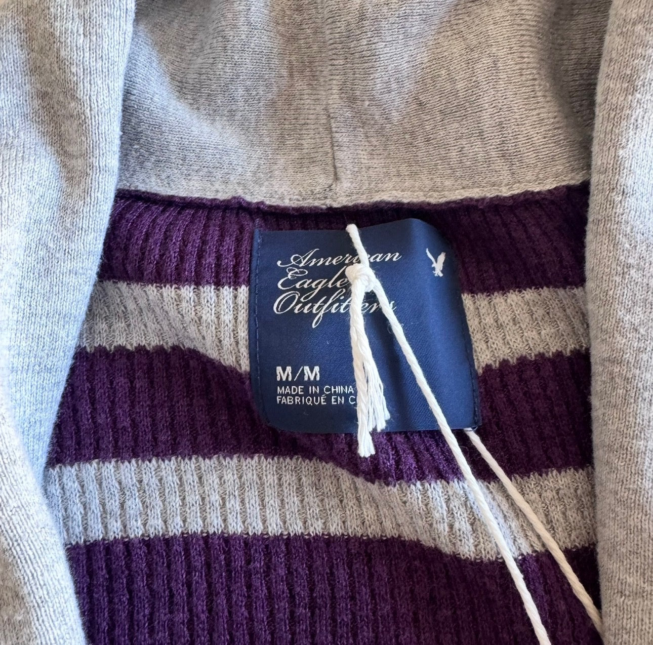 Purple & Grey Striped Cardigan