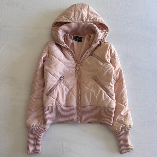 Baby Pink Puffer Zip Up Jacket