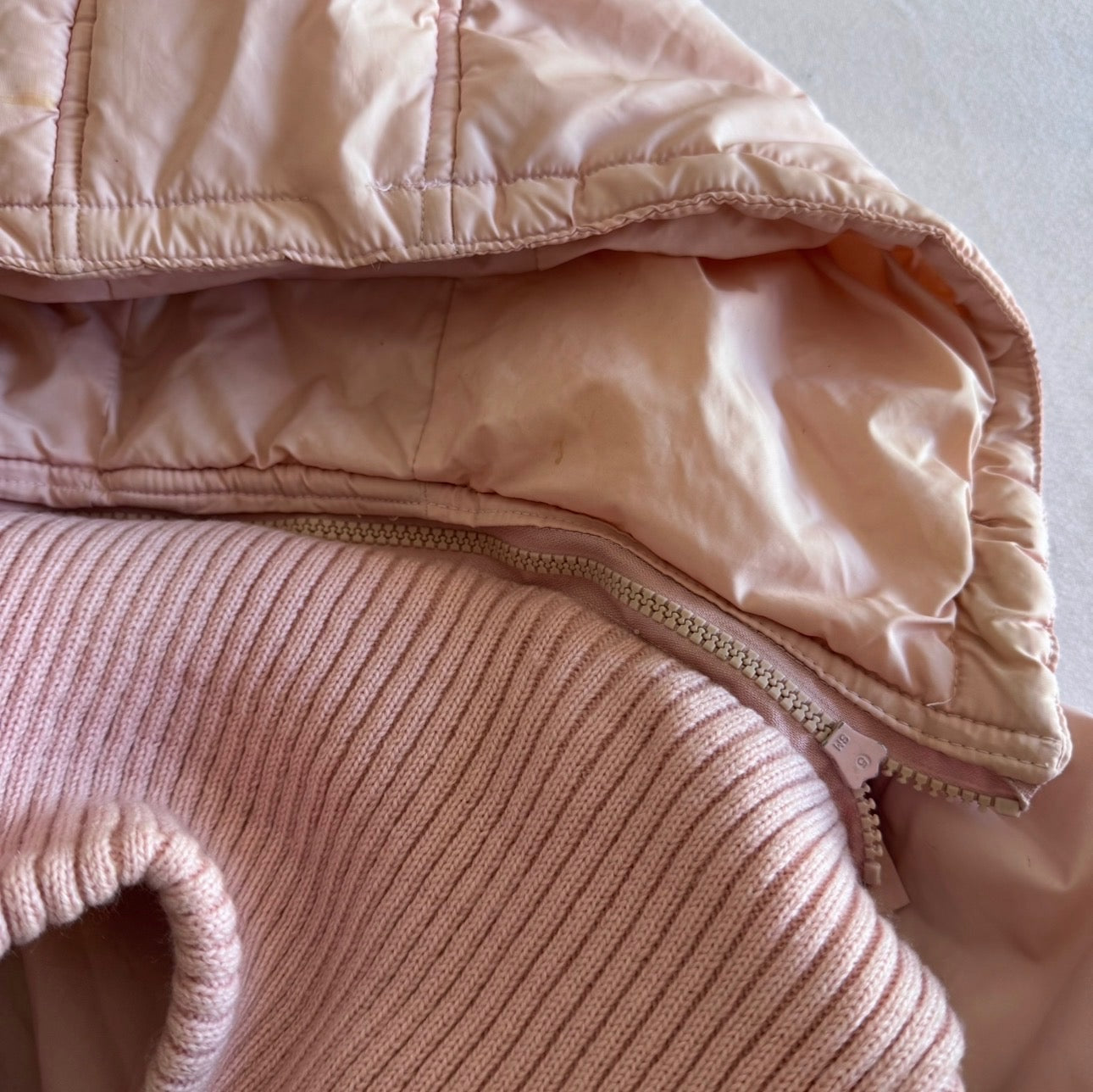 Baby Pink Puffer Zip Up Jacket