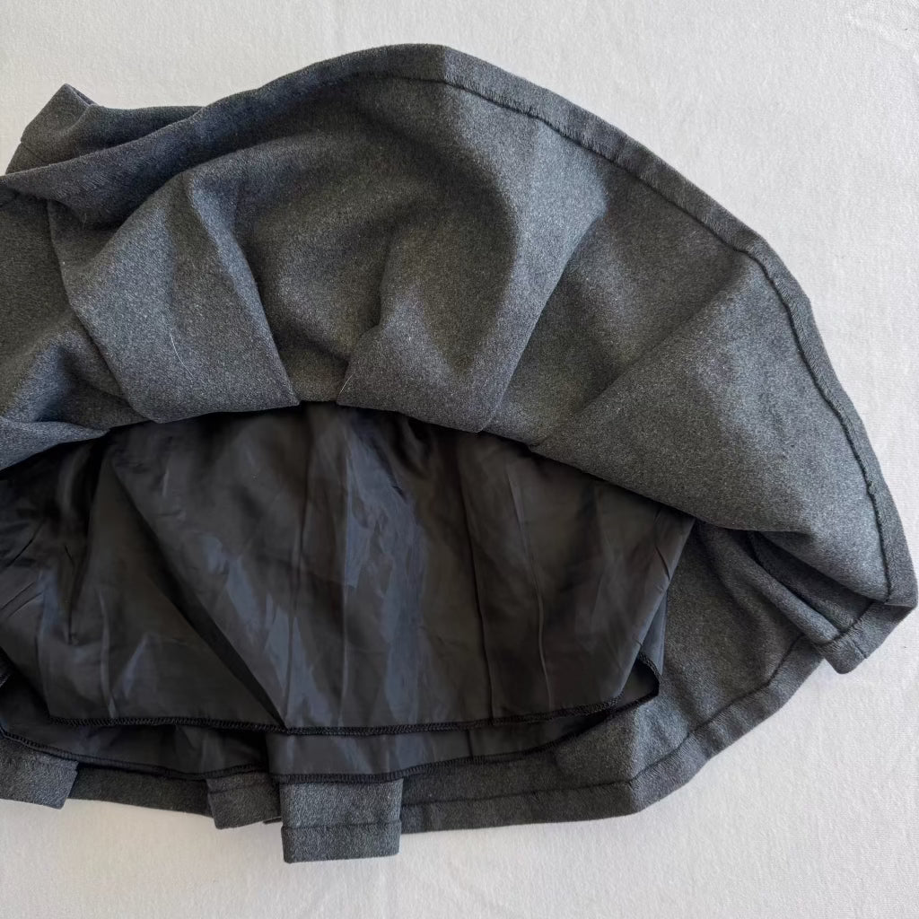 Gray Mini Pleated Skirt