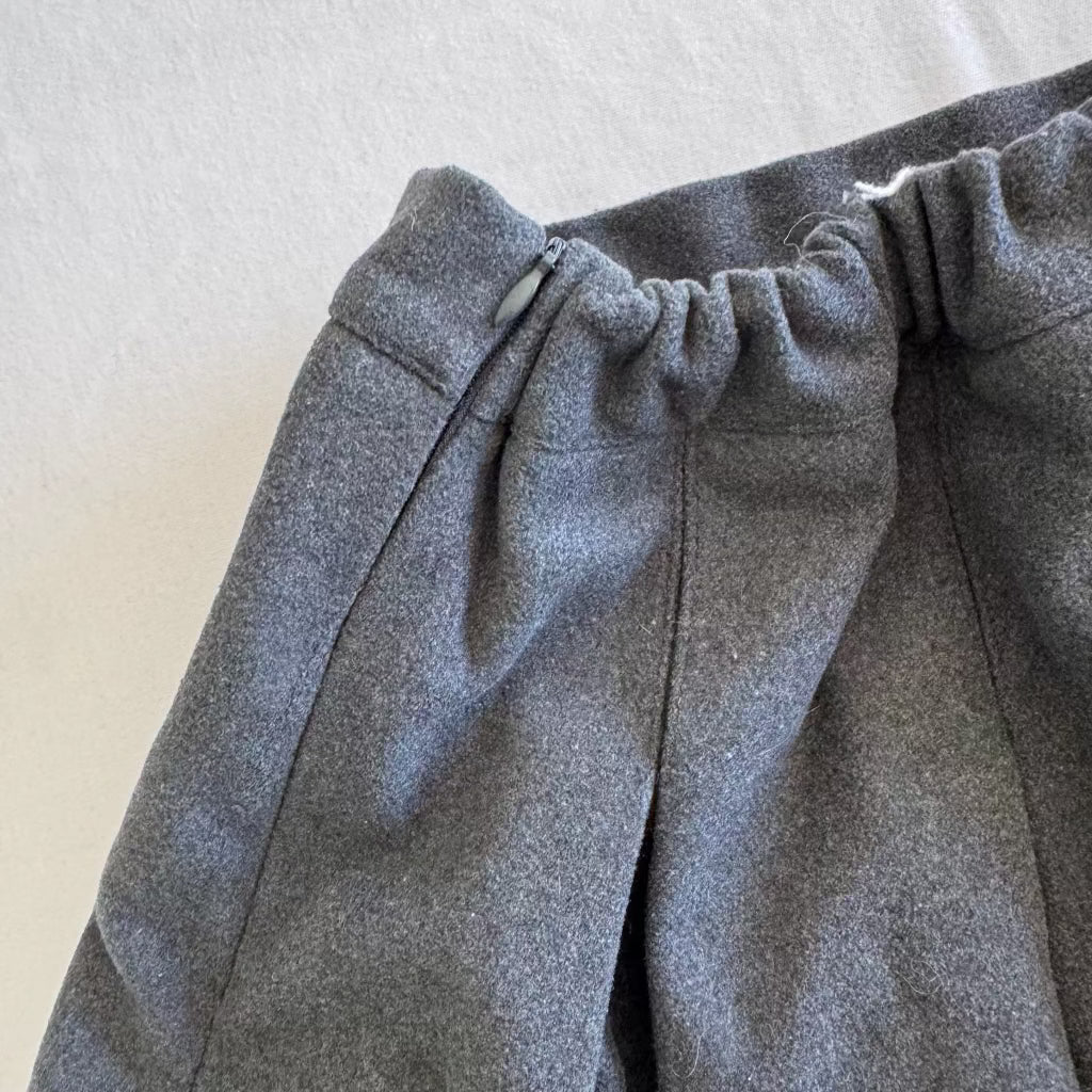 Gray Mini Pleated Skirt