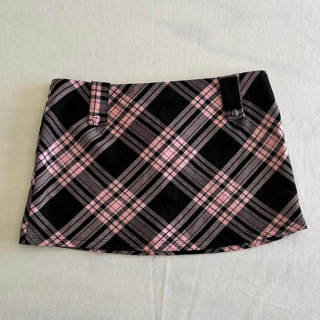 Pink Plaid Mini Skirt