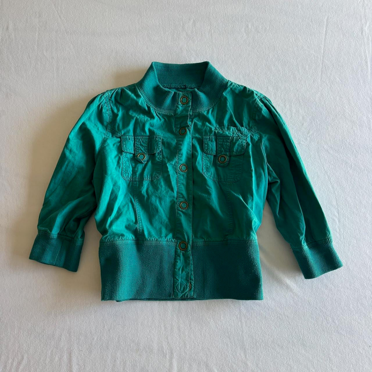 Teal Button Up Militia Style Jacket
