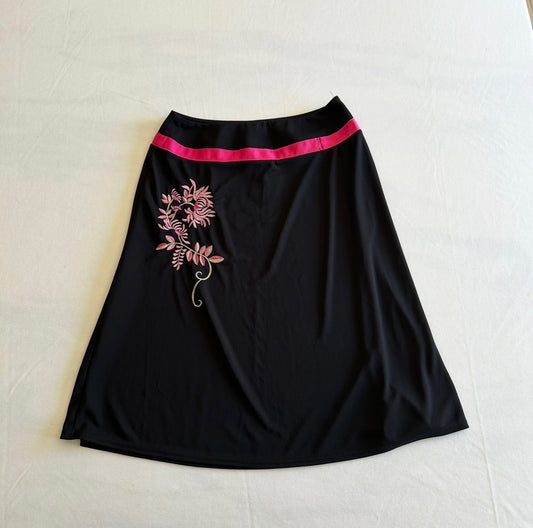 Midi Floral Embroidery Skirt