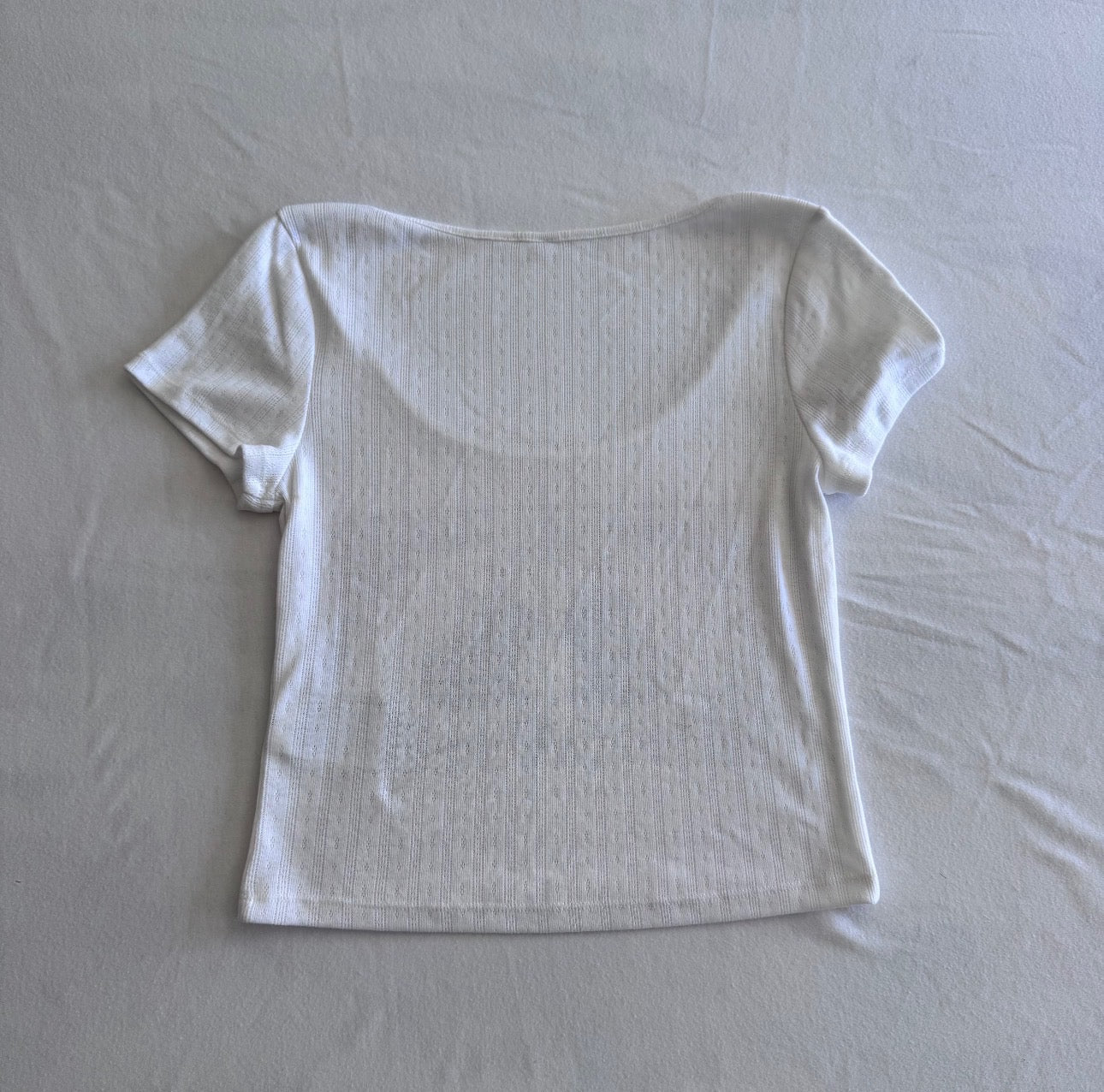Twin Bunnies Cross Stitch Print White Top