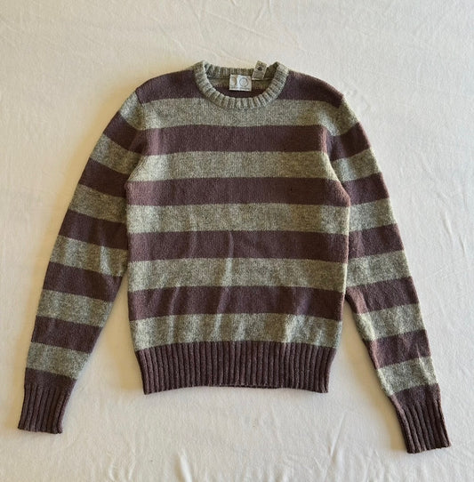 Purple & Gray Striped Wool Sweater