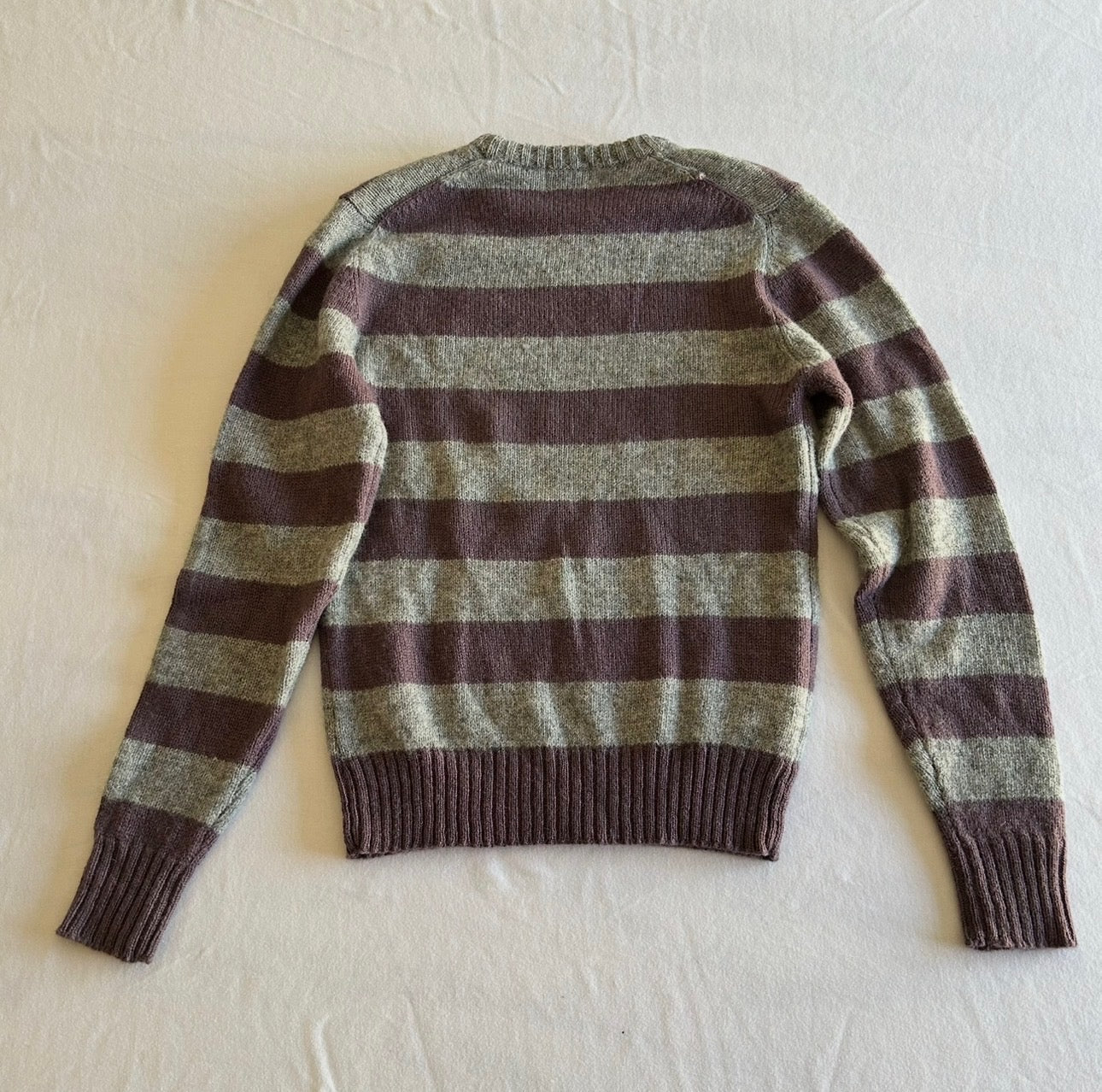 Purple & Gray Striped Wool Sweater