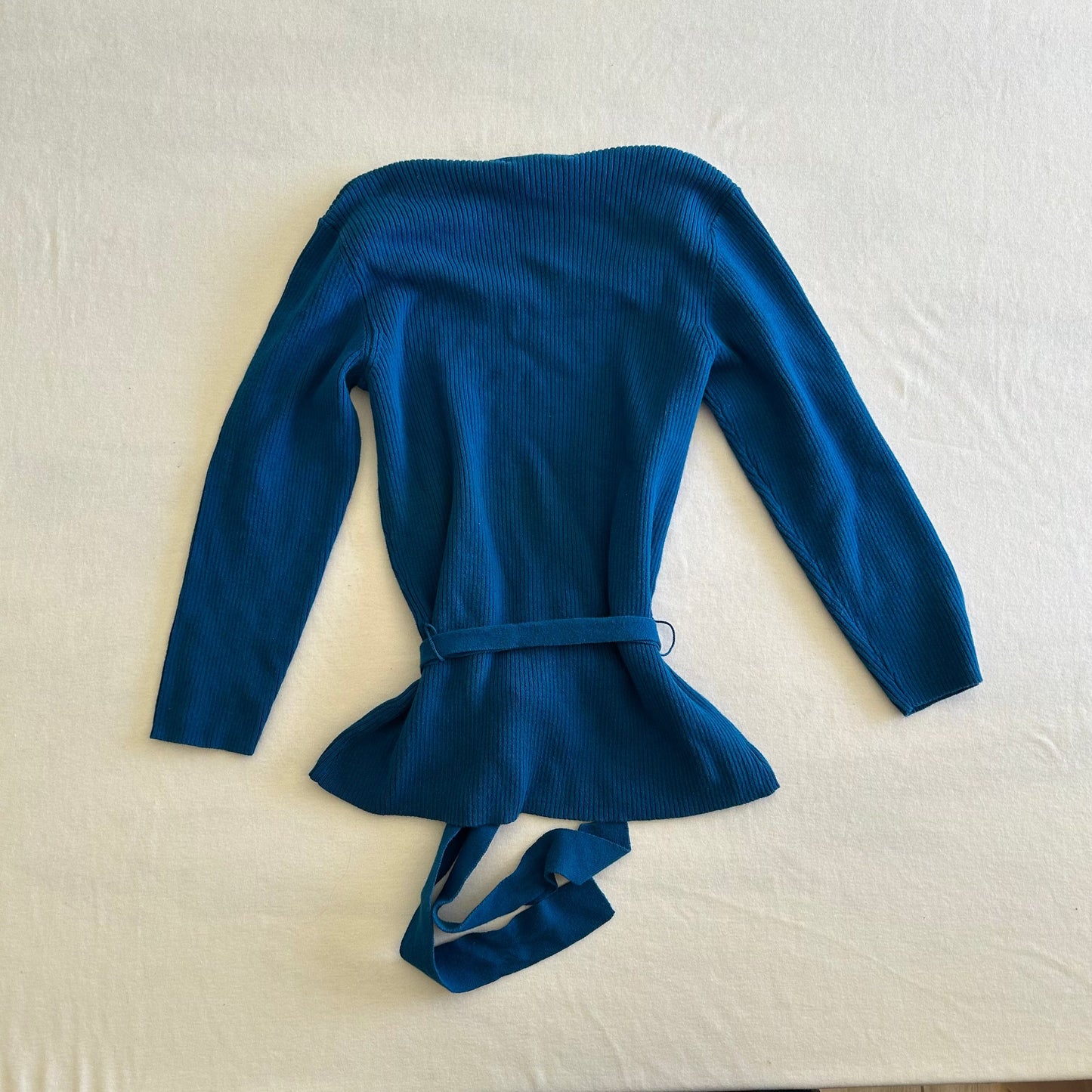 Blue Knit Tie Top