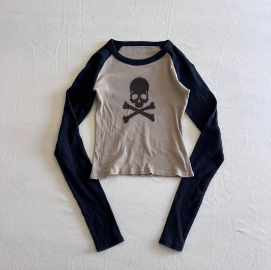 Skull Baseball Long Sleeve Tee