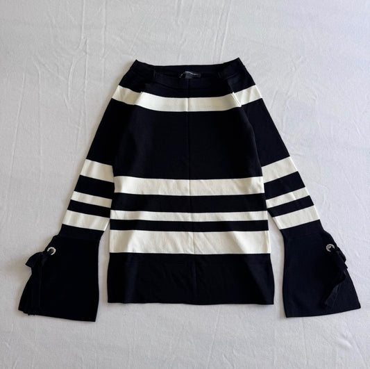 INC Striped Flare Top