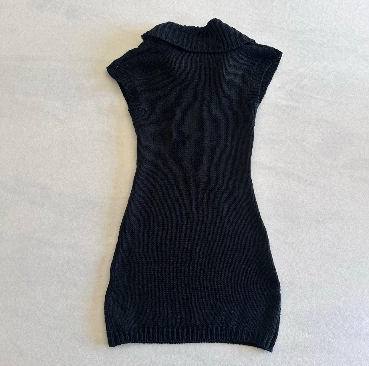 Black Knit Button Dress