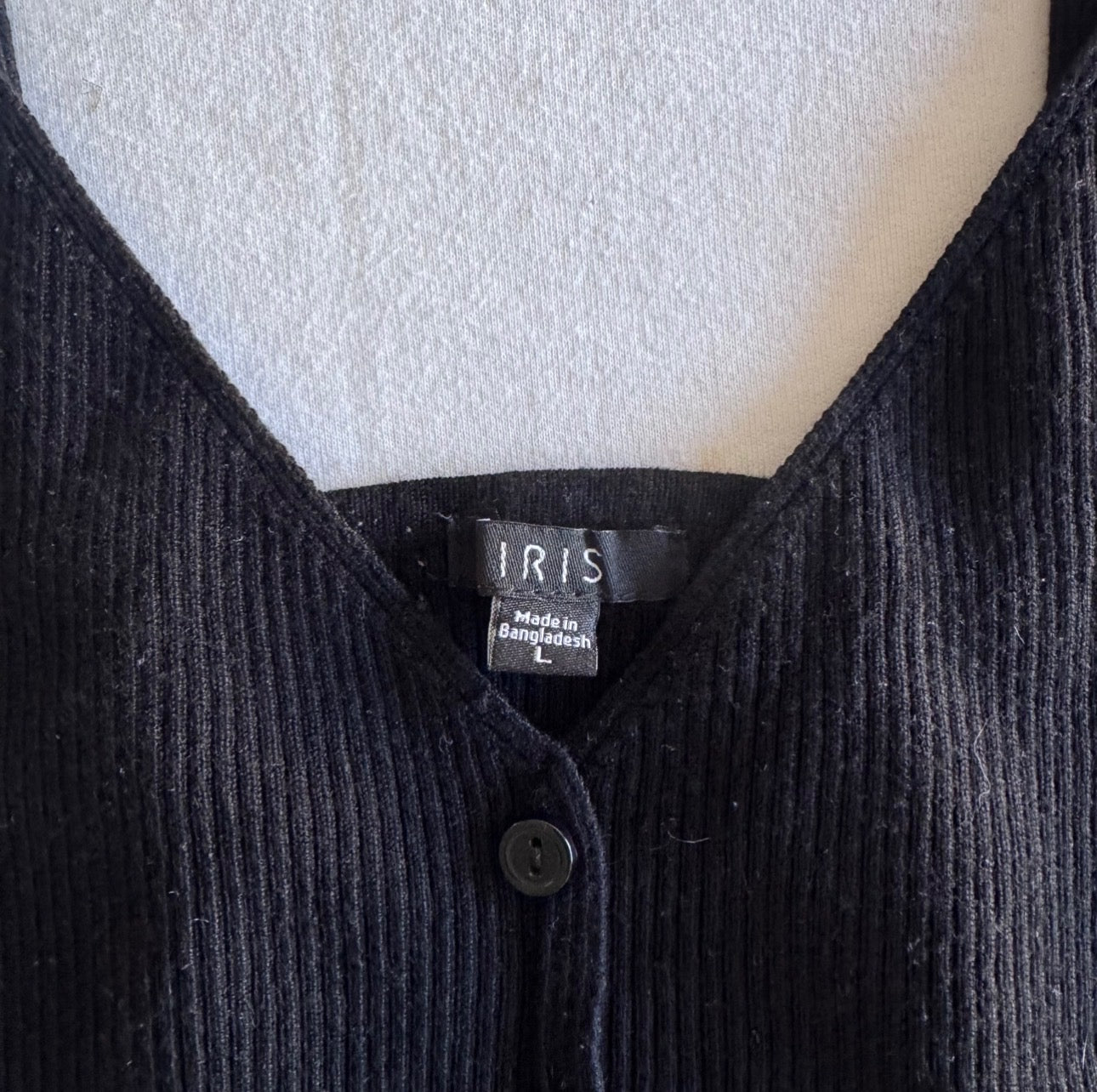 Black Knit Button Up Tank