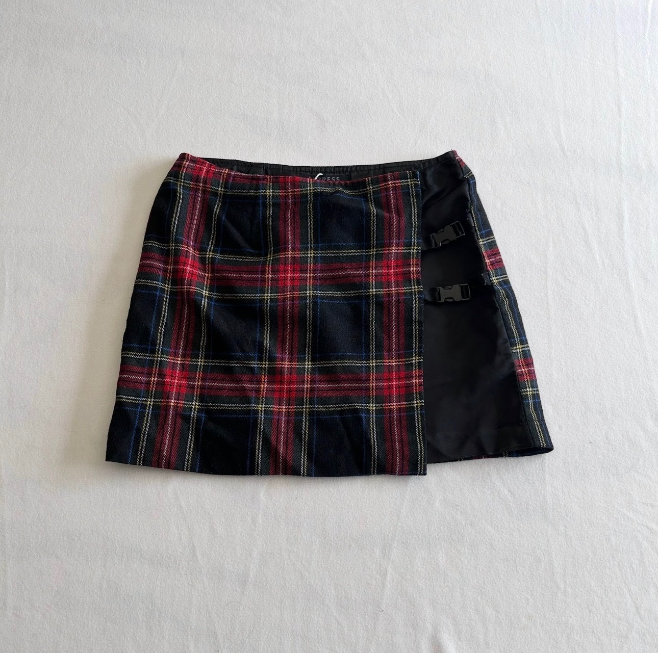 Plaid Mini Belted Skirt