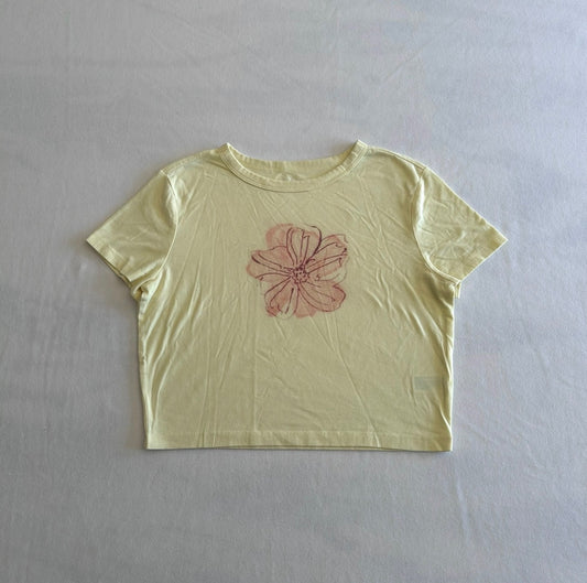 Yellow Flower Print Baby Tee