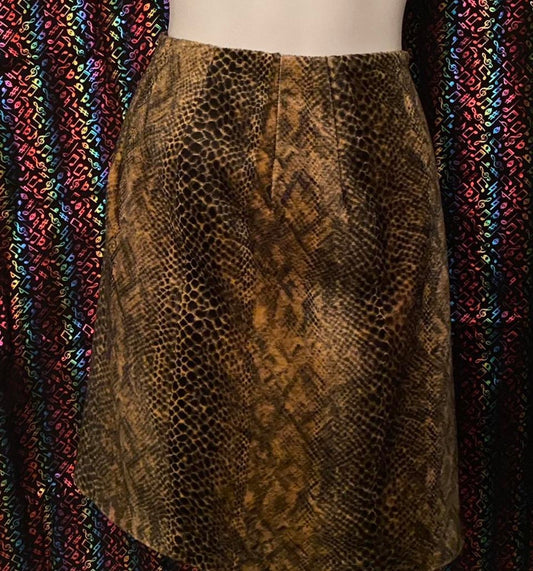 Snakeskin (Marked as Petite) Midi Skirt with Slit