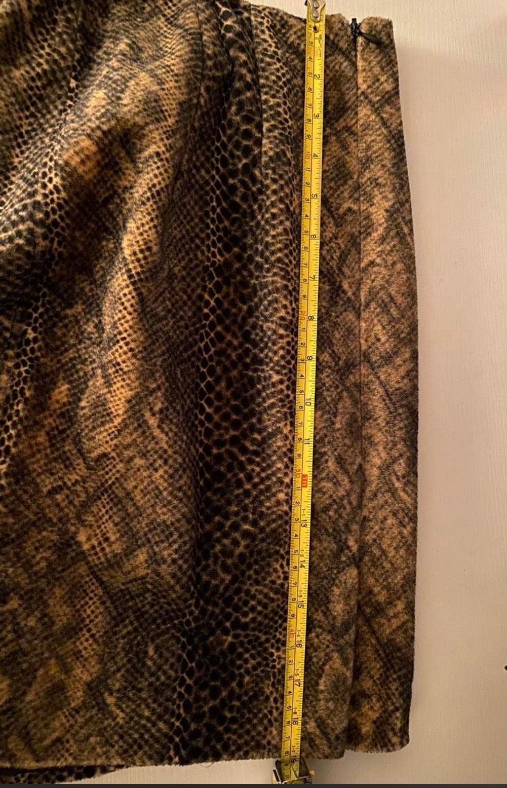 Snakeskin (Marked as Petite) Midi Skirt with Slit