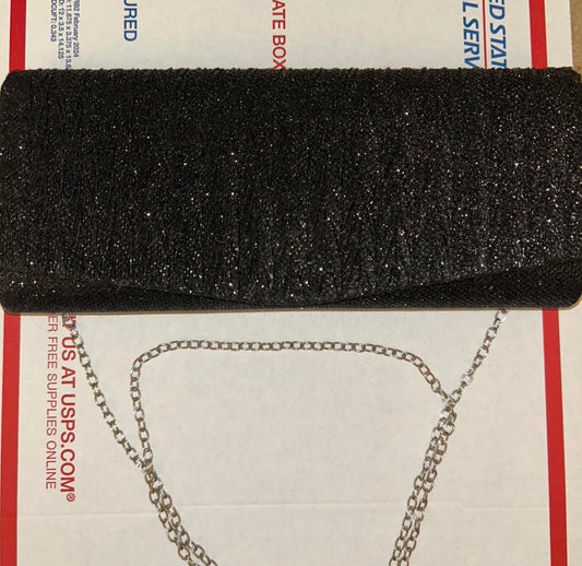 Black Going Out Clutch w/Removable Chain