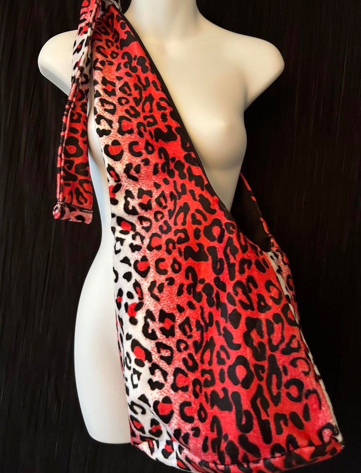 3PM Red Leopard Faux Fur Adjustable Bag