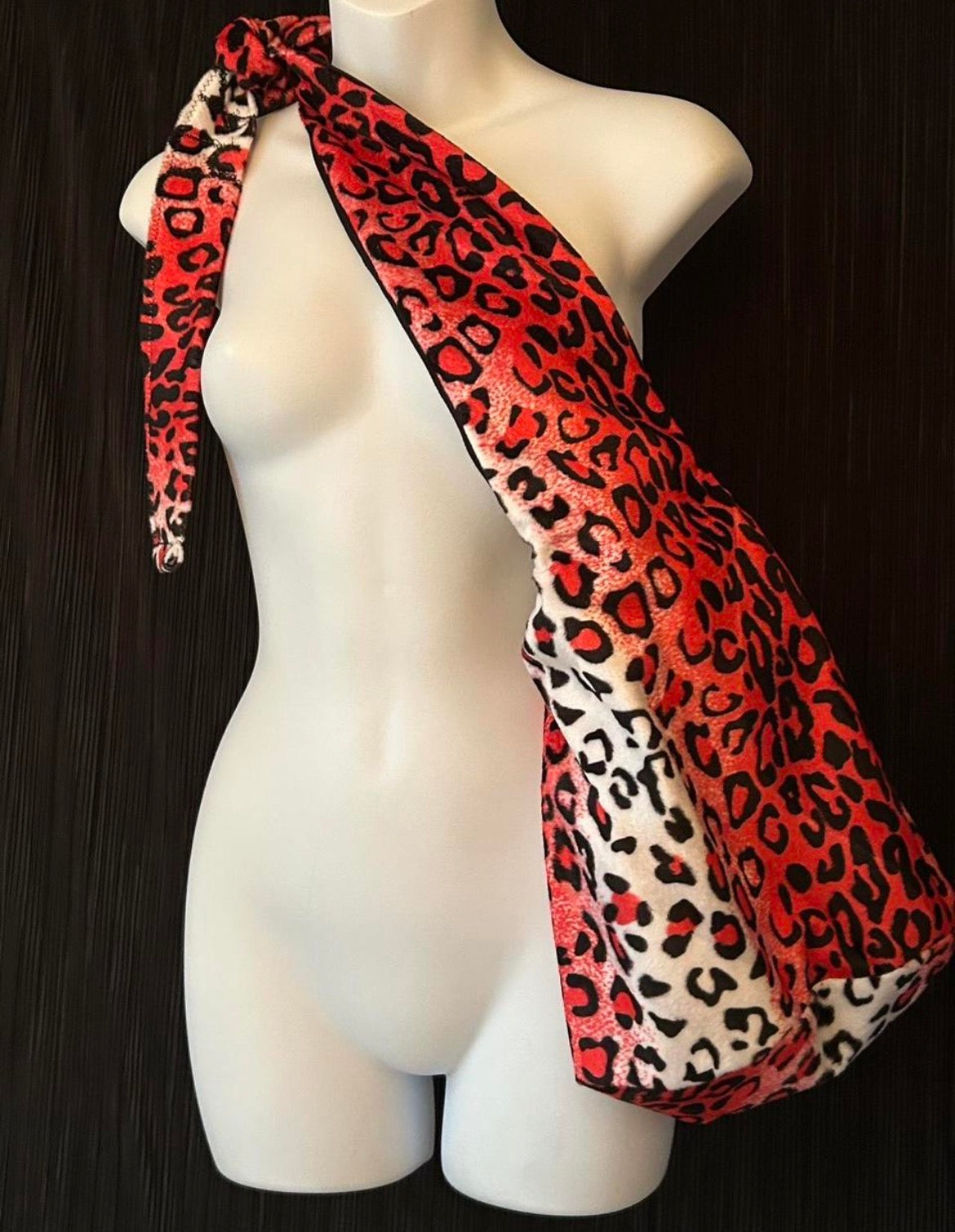 3PM Red Leopard Faux Fur Adjustable Bag