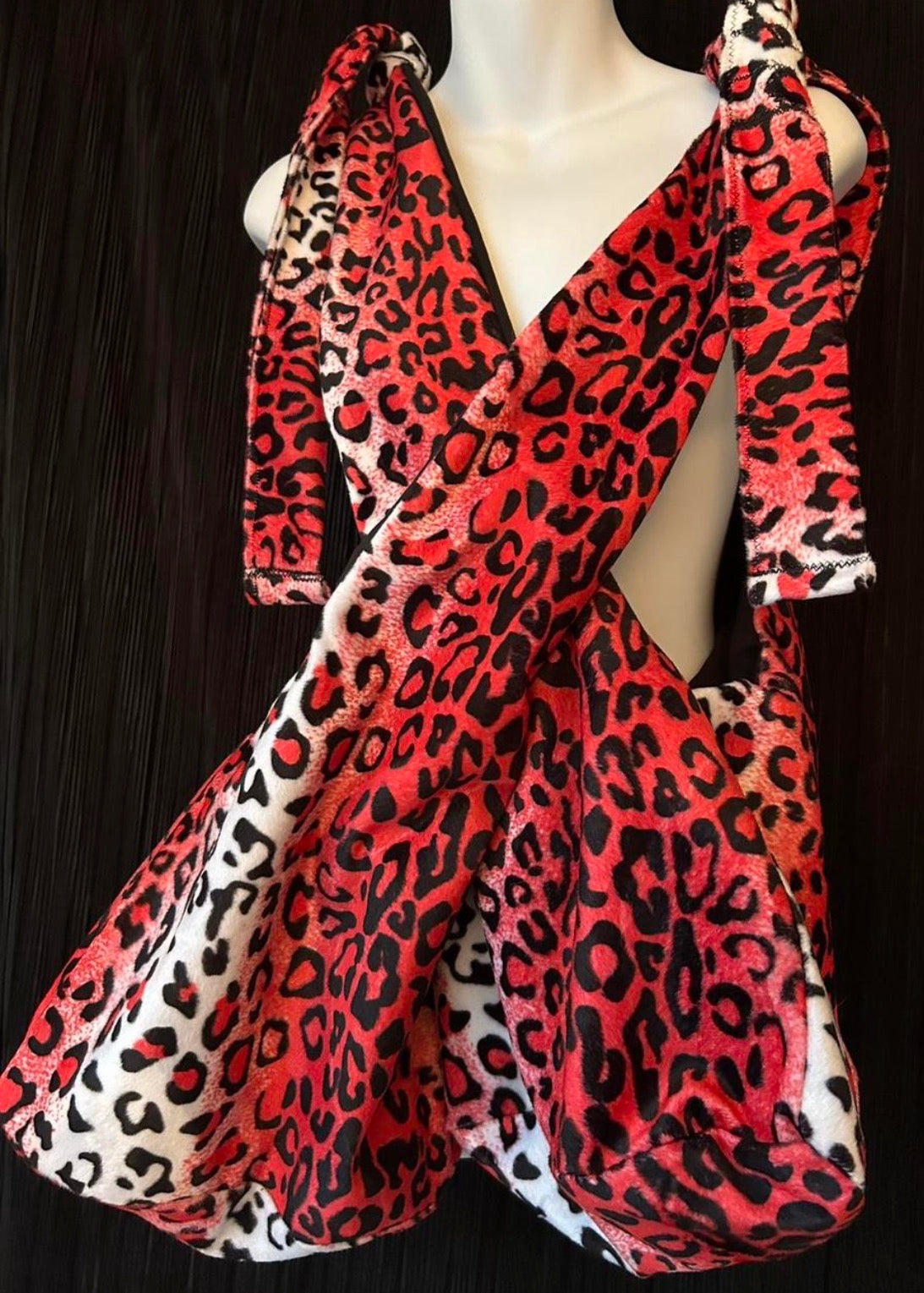 3PM Red Leopard Faux Fur Adjustable Bag