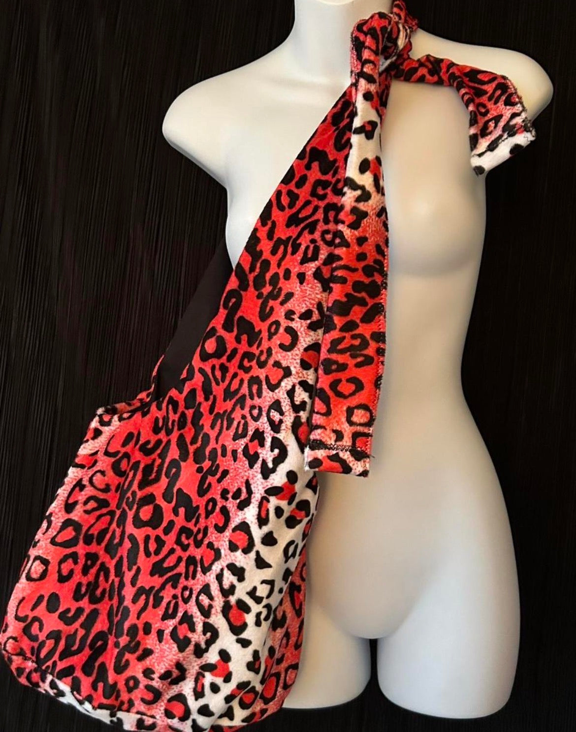 3PM Red Leopard Faux Fur Adjustable Bag