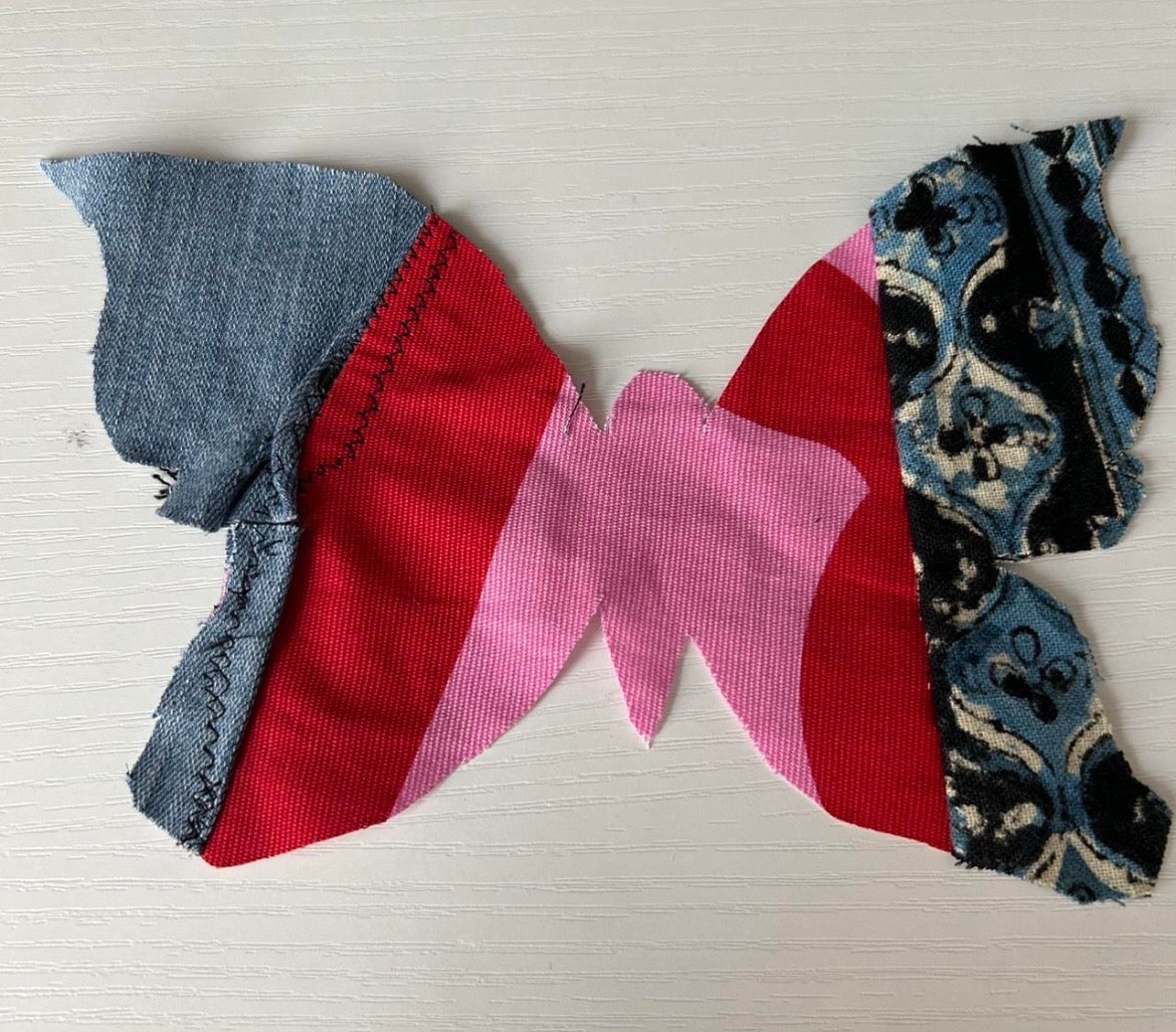 Custom 1/1 Whimsical Large Patchwork Butterfly Scrap Patches