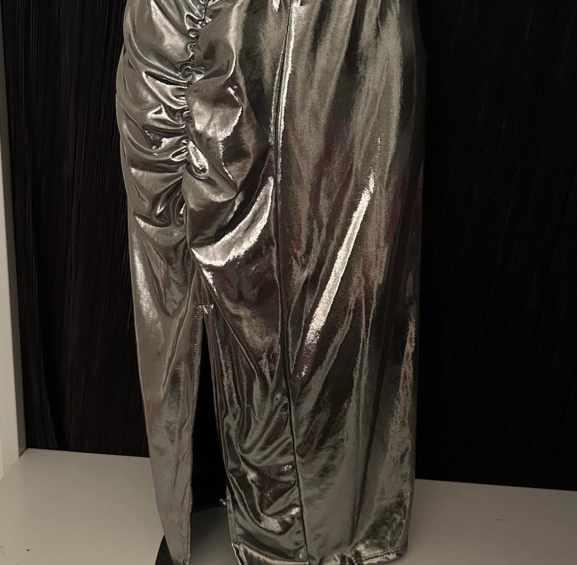Deadstock NWT Vintage 1990s/Y2K Silver Midi/Maxi Skirt
