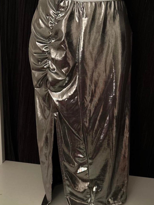 Deadstock NWT Vintage 1990s/Y2K Silver Midi/Maxi Skirt