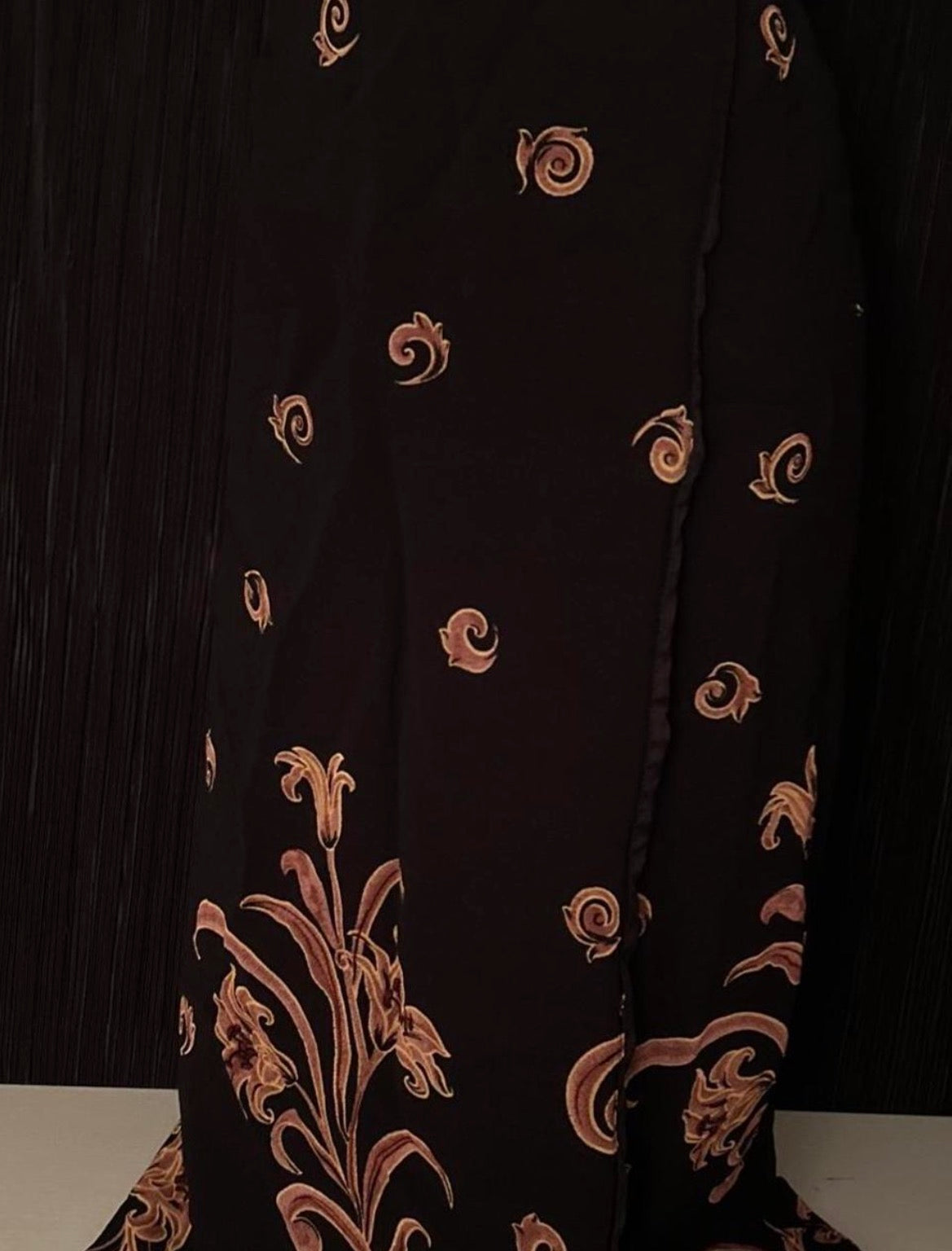 Italian Vintage Silk Wrap Maxi Skirt