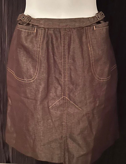 Brown 1970s-Inspired Adjustable Skirt