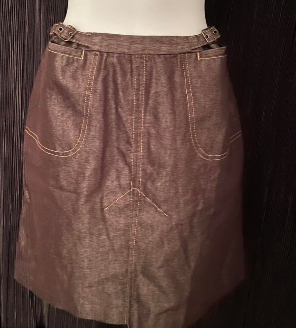 Brown 1970s-Inspired Adjustable Skirt