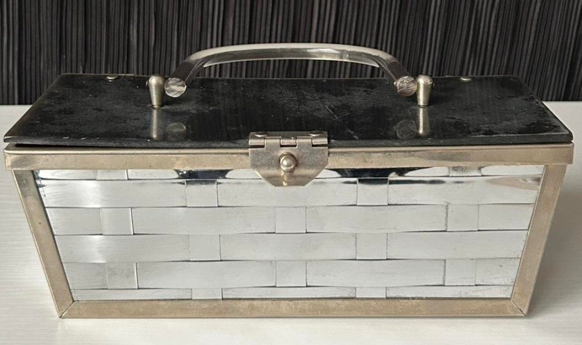 Vintage Unique Lucite 1950s Dorset Rex Fifth Avenue Metal Clutch
