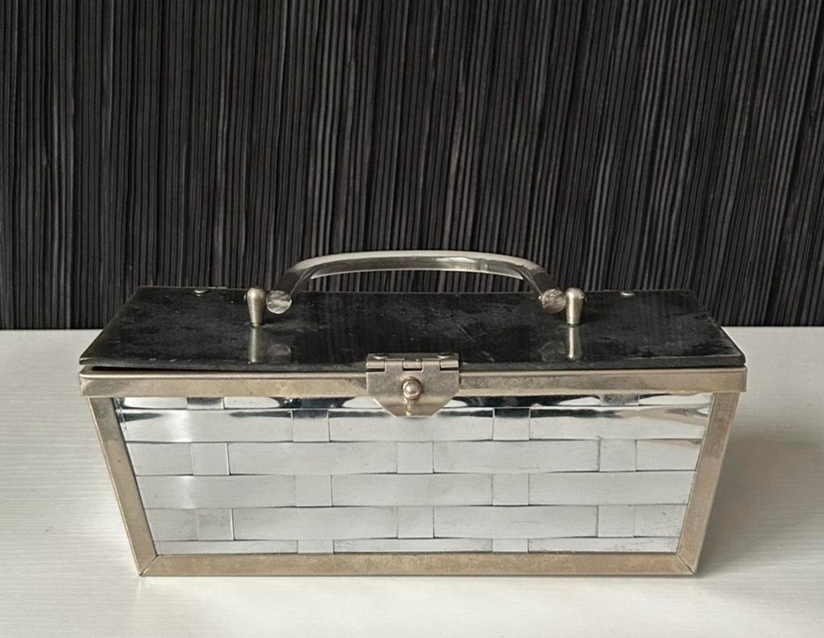 Vintage Unique Lucite 1950s Dorset Rex Fifth Avenue Metal Clutch