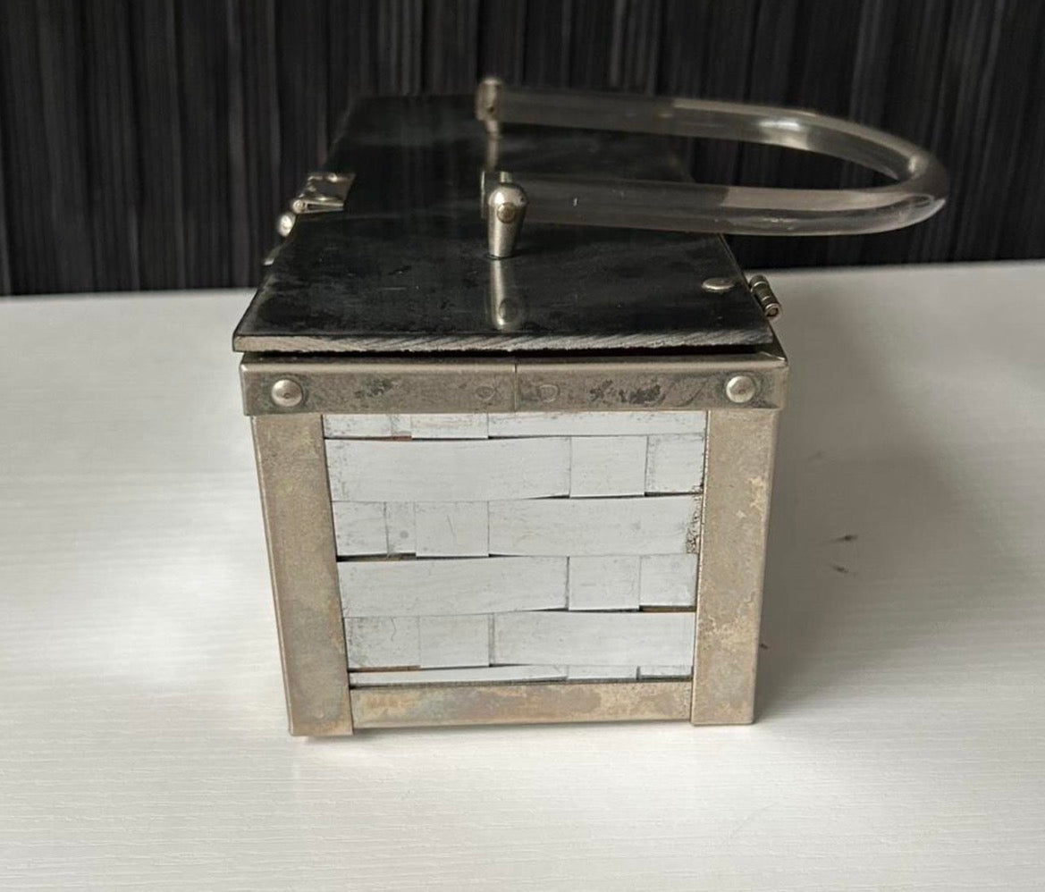 Vintage Unique Lucite 1950s Dorset Rex Fifth Avenue Metal Clutch