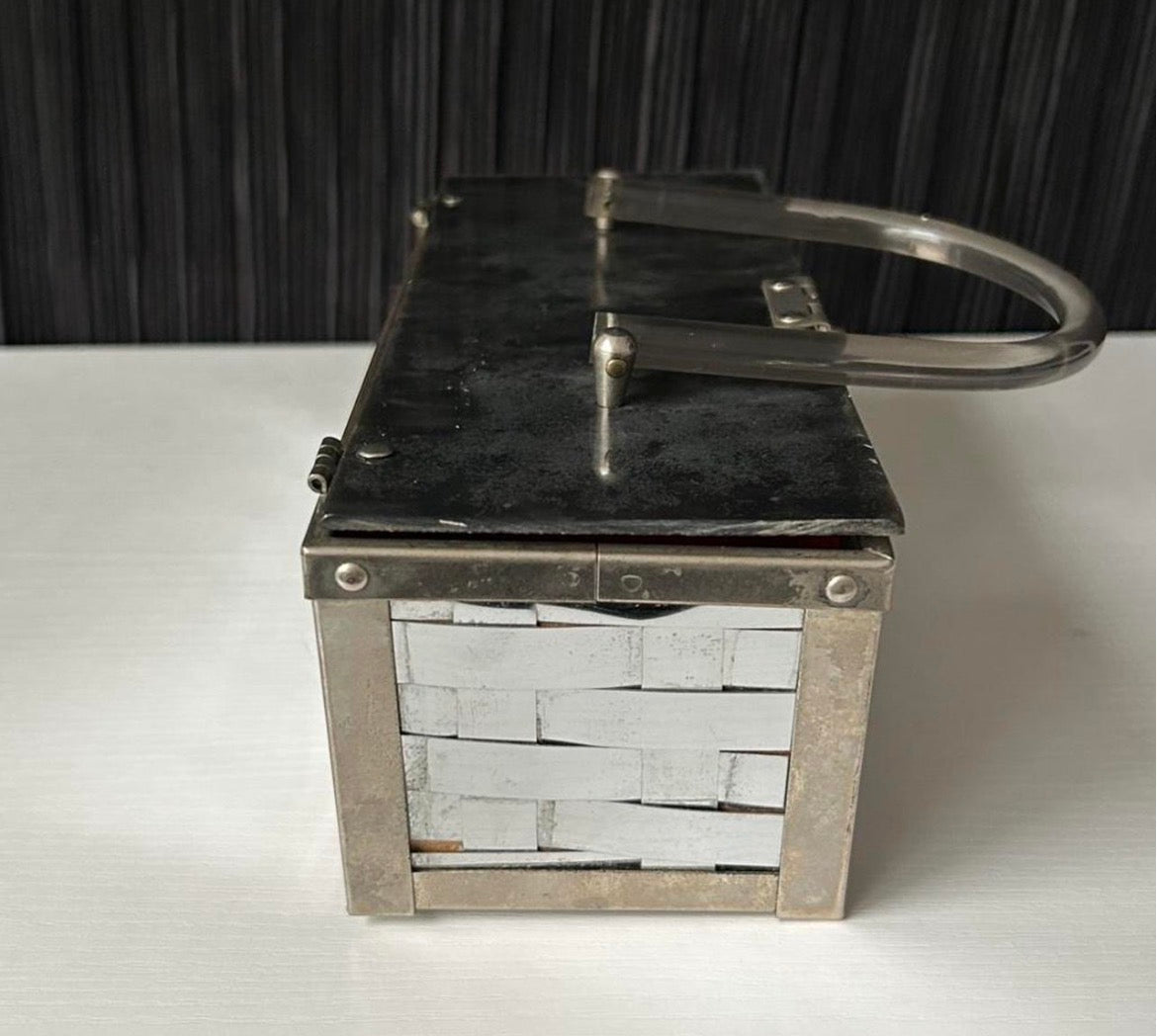 Vintage Unique Lucite 1950s Dorset Rex Fifth Avenue Metal Clutch