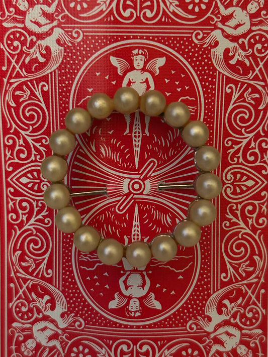 Circle Vintage 50s/60s Pearl Brooch or Mini Bag Charm