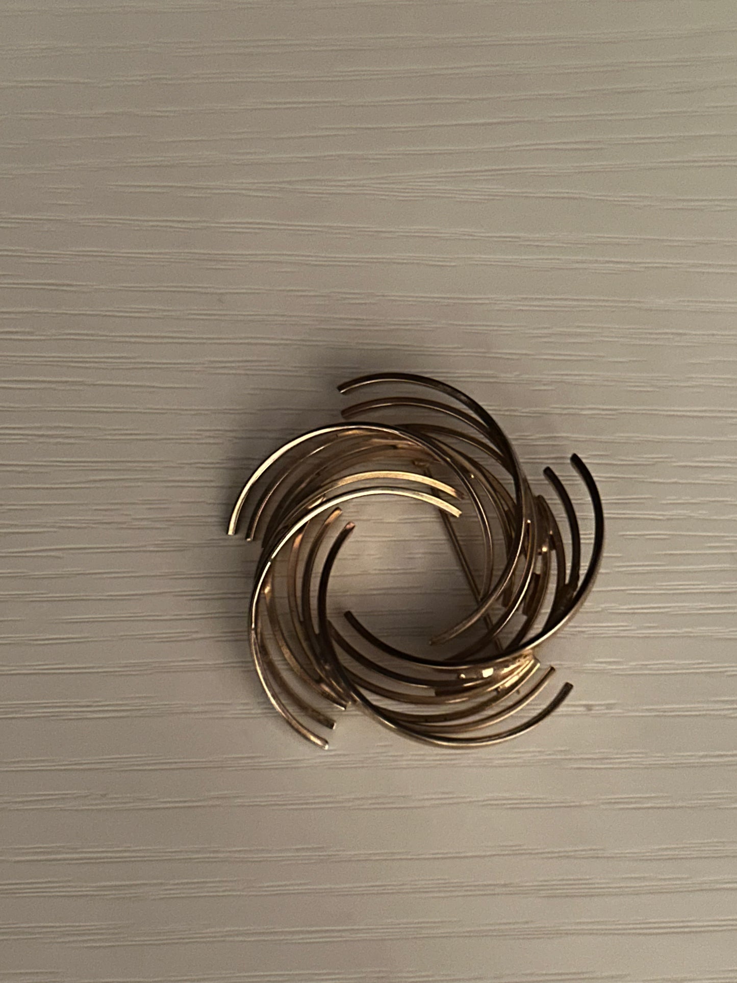 Circle Spiral Golden 1960s Brooch/Pin