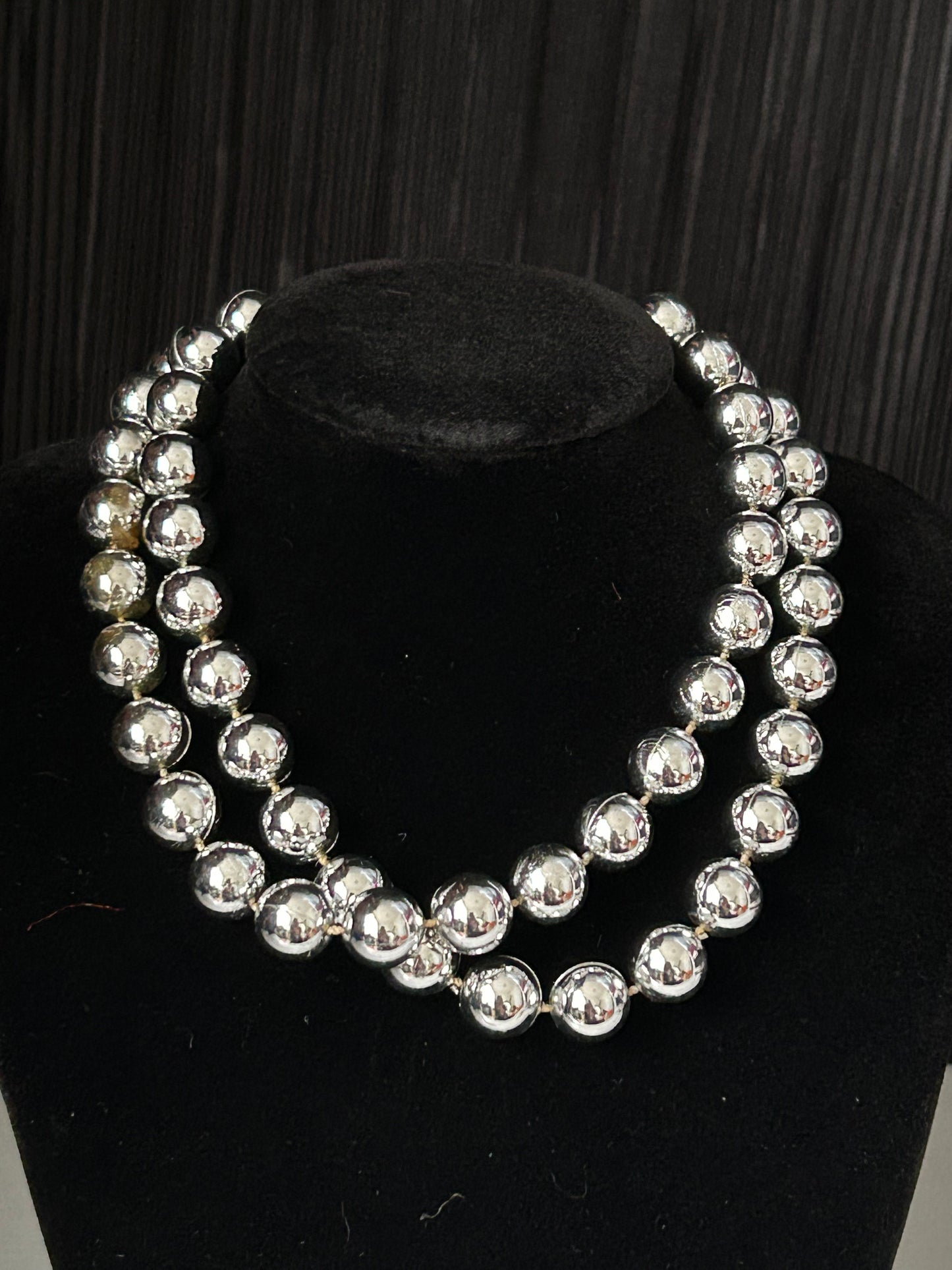 Ball Beaded Silver Vintage Unique Choker Necklace