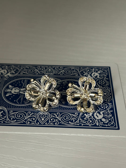 Flower (Hibiscus) Vintage Whimsical Silver Pins