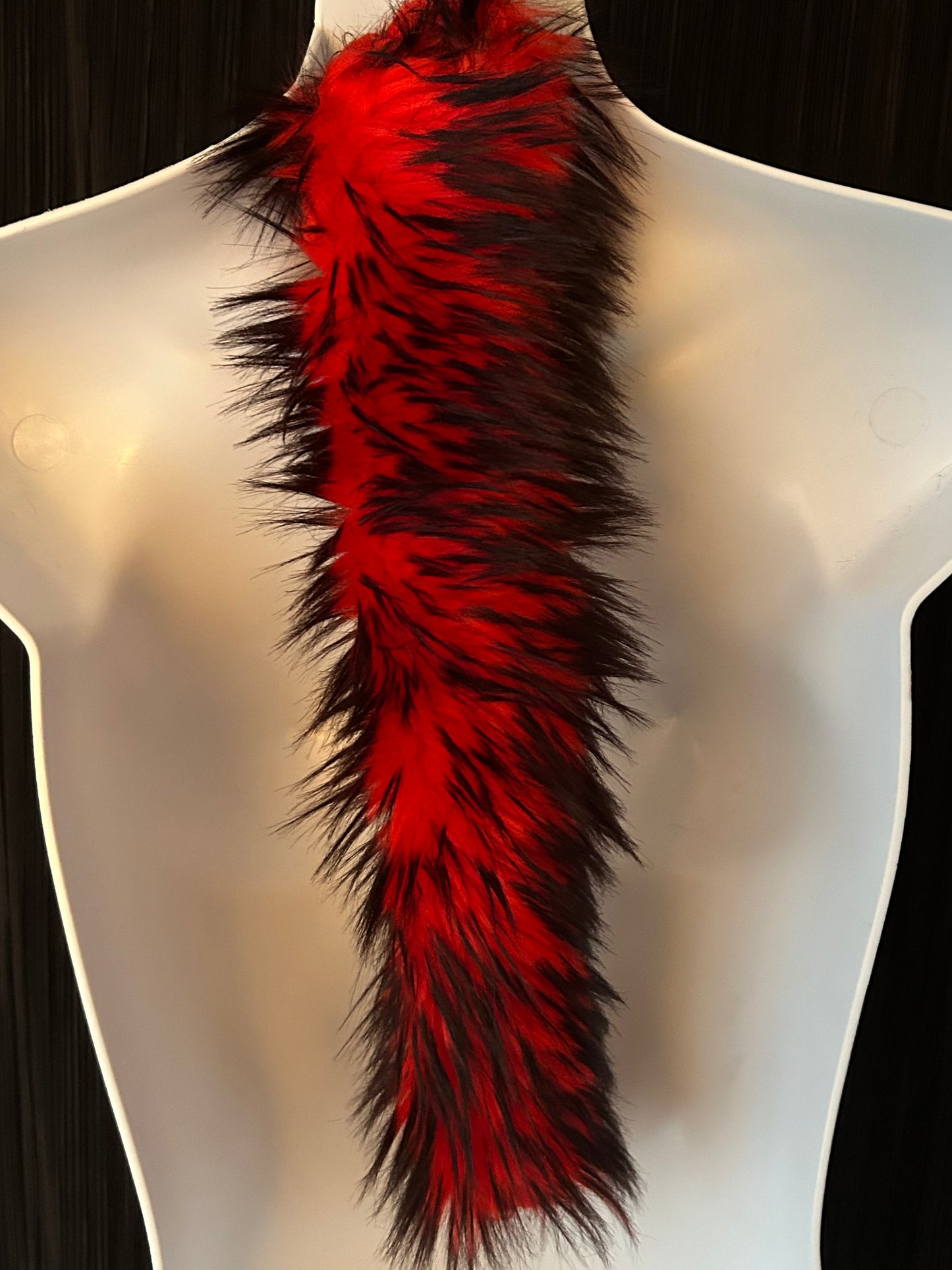 Faux Fur 3PM Clothing Red & Black Keychain Tails