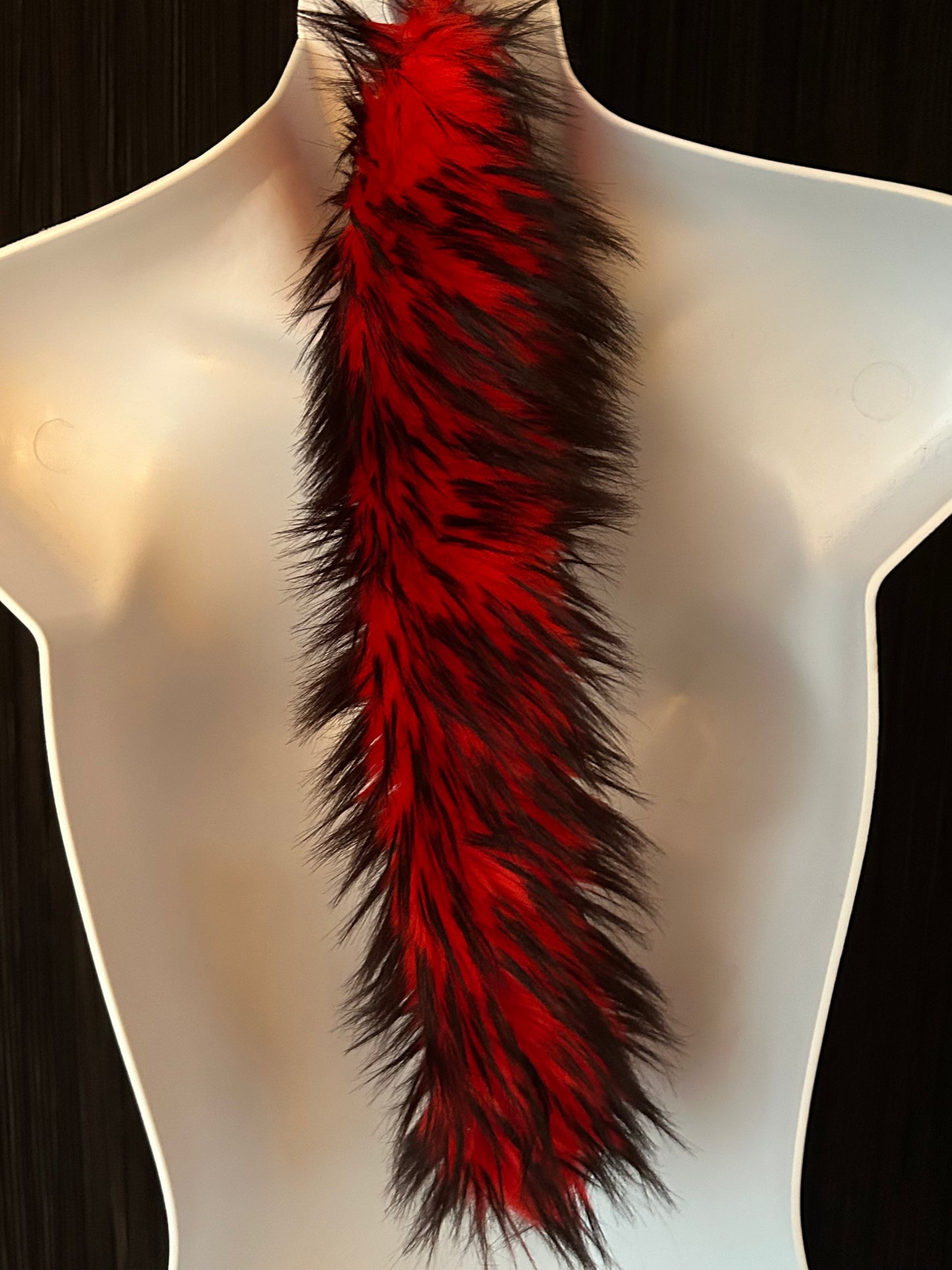 Faux Fur 3PM Clothing Red & Black Keychain Tails