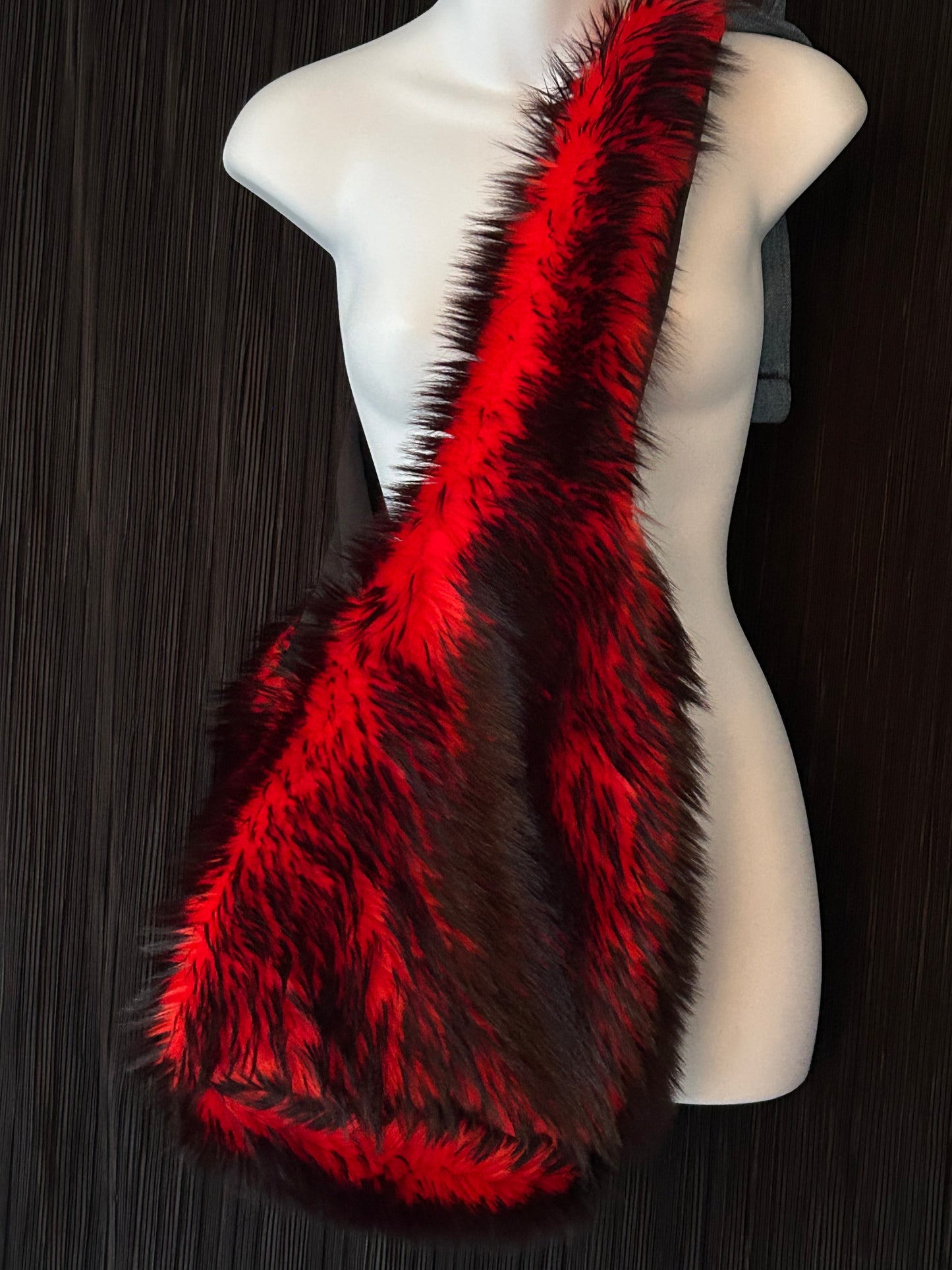 3PM Clothing 1/1 Black & Red Faux Fur Bag