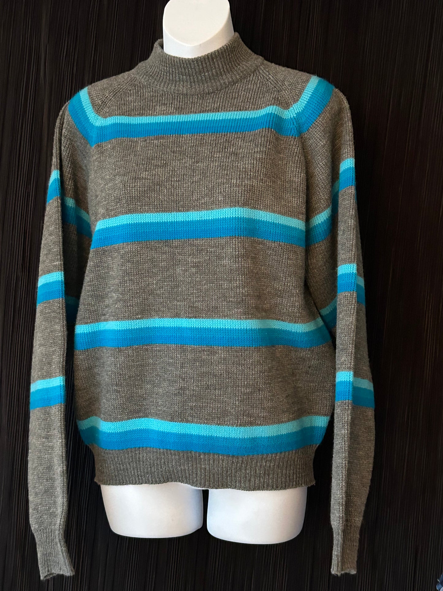 Acrylic Repaired Vintage 1970s/1980s Repp Unisex Turtleneck Sweater