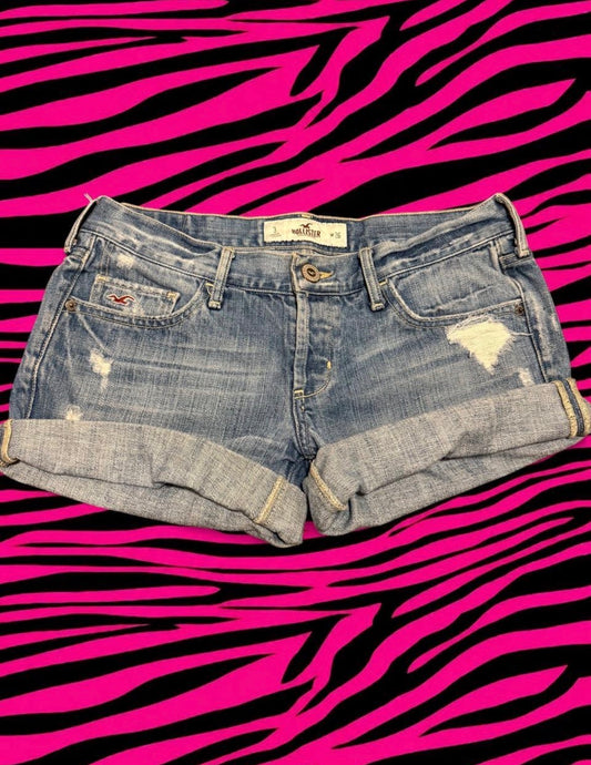 Y2K Hollister Light Blue Denim Shorts Size 3